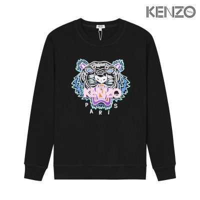 KENZO Embroidered Skyblue Tiger Sweatshirt Black