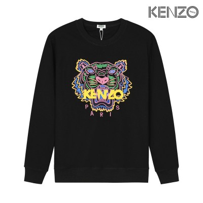KENZO Embroidered Blue Yellow Tiger Sweatshirt Black