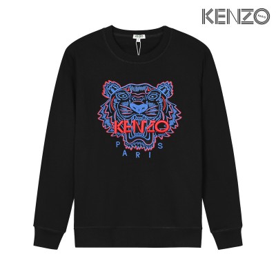 KENZO Embroidered Blue Red Tiger Sweatshirt Black