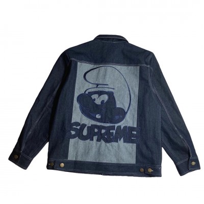 Supreme 20Fw Smurfs Denim Trucker Jacket