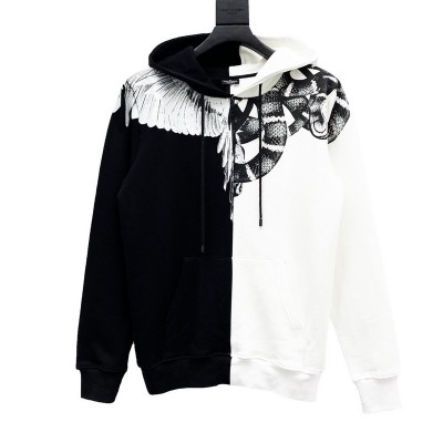 A+ Quality Marcelo Burlon Wings and Snake Hoodie Black and White