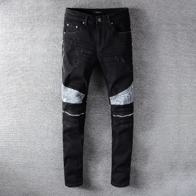 AMIRI Skinny Men's MX2 Bandana Jeans Black