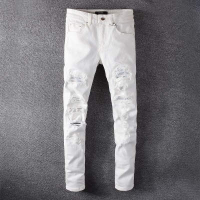 AMIRI Skinny White Crystal Jeans
