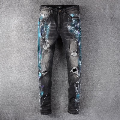 AMIRI Skinny Paint Distressed Jeans