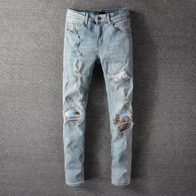 AMIRI Skinny Painting patch Distressed Jeans