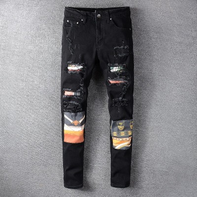 AMIRI Skinny Vintage Jeans Patchwork Black