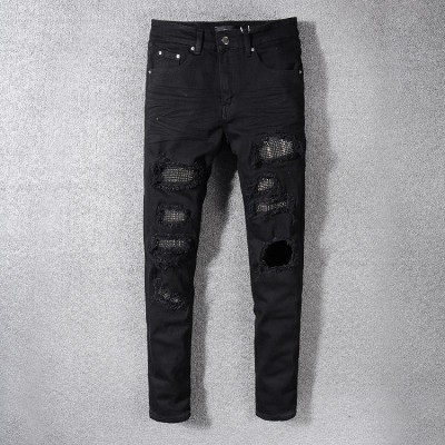 AMIRI Skinny Crystal Black Patch Jeans