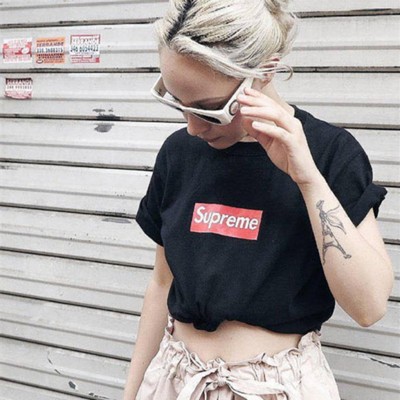 Supreme Solid Red Box Logo Casual Tee T-shirt