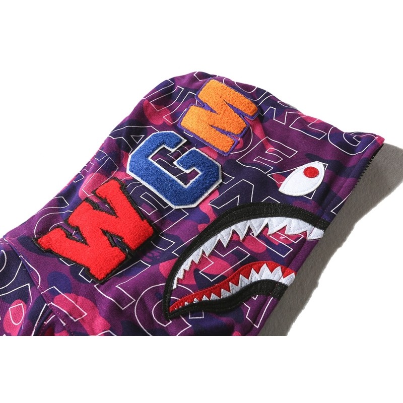 BAPE Camo & Logo Shark Full Zip Hoodie