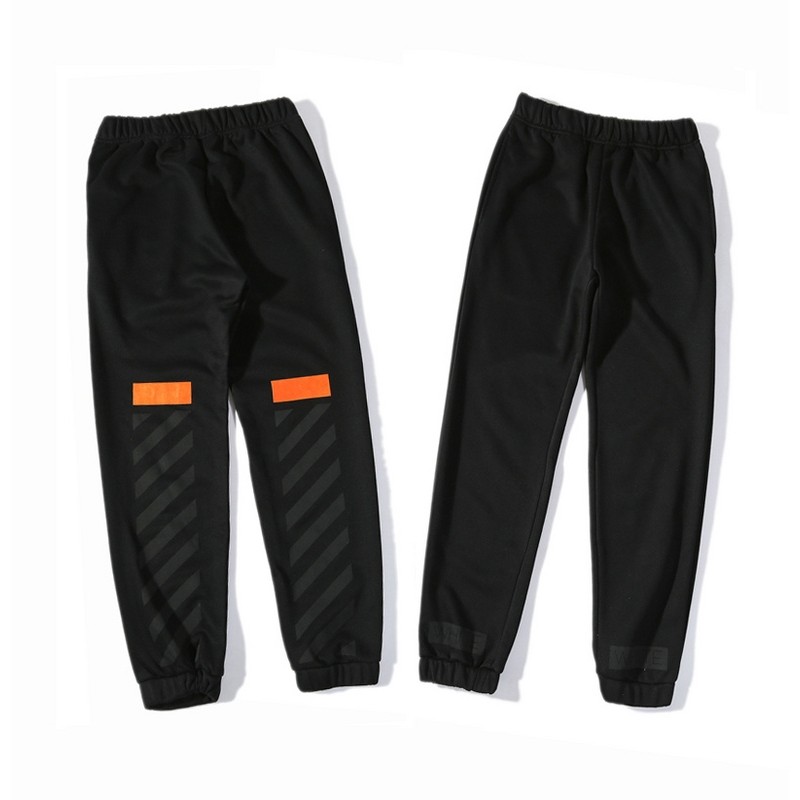 A+ Quality OFF-WHITE flocked stripes Jogger Track Pants