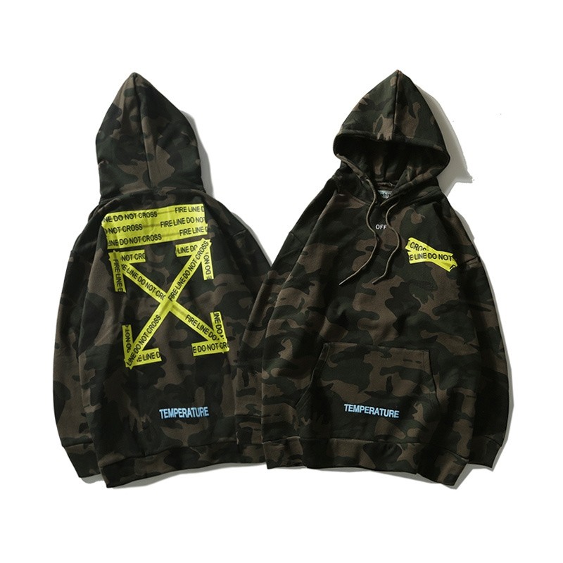 A+ Quality OFF-WHITE Fire Tape Camo Hoodie