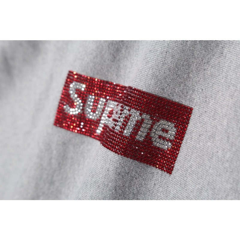 Supreme Swarovski Box Logo Hoodie Grey