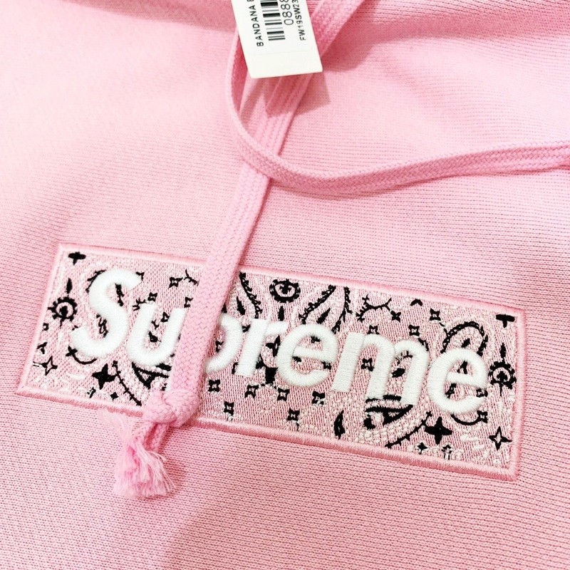 A+ Quality Supreme Bandana Box logo Hoodie Pink