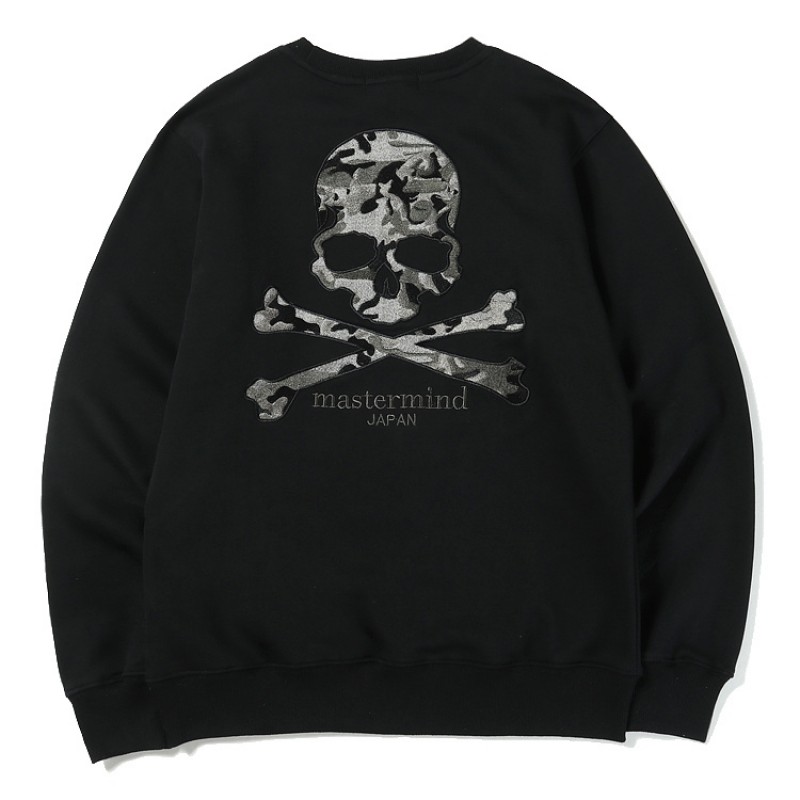 BAPE x MMJ Embroidery Camo Skull Logo Sweatshirt