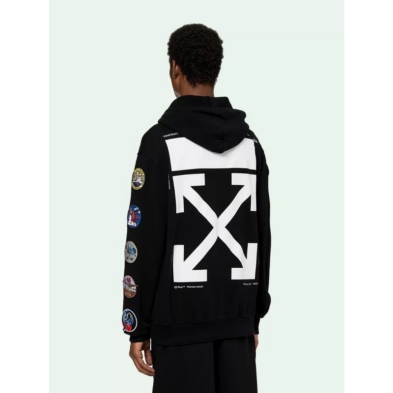 OFF-WHITE Embroidery medal full zip Hoodie