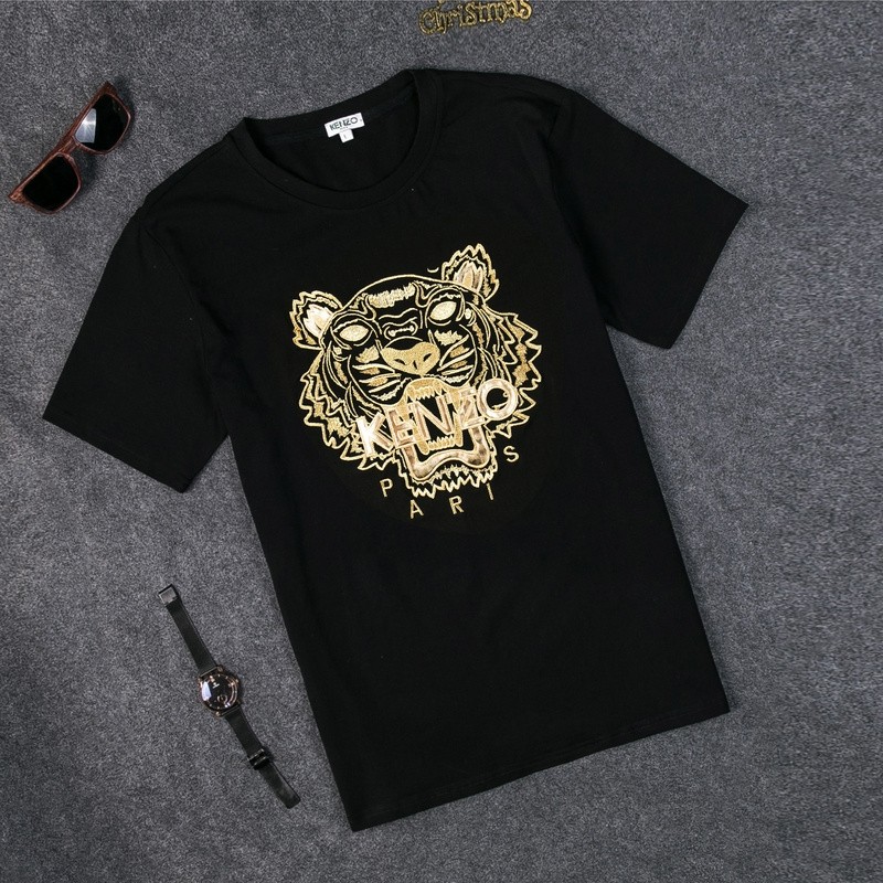 KENZO PARIS Golden Embroidery Tiger Tee