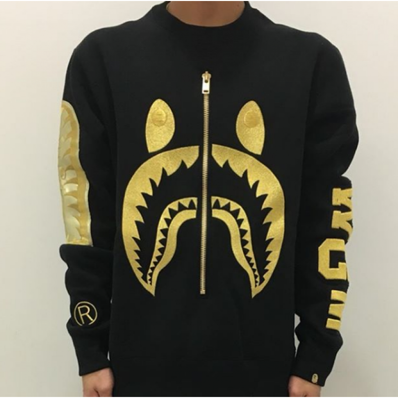 BAPE Gold Shark Zip Sweatshirt